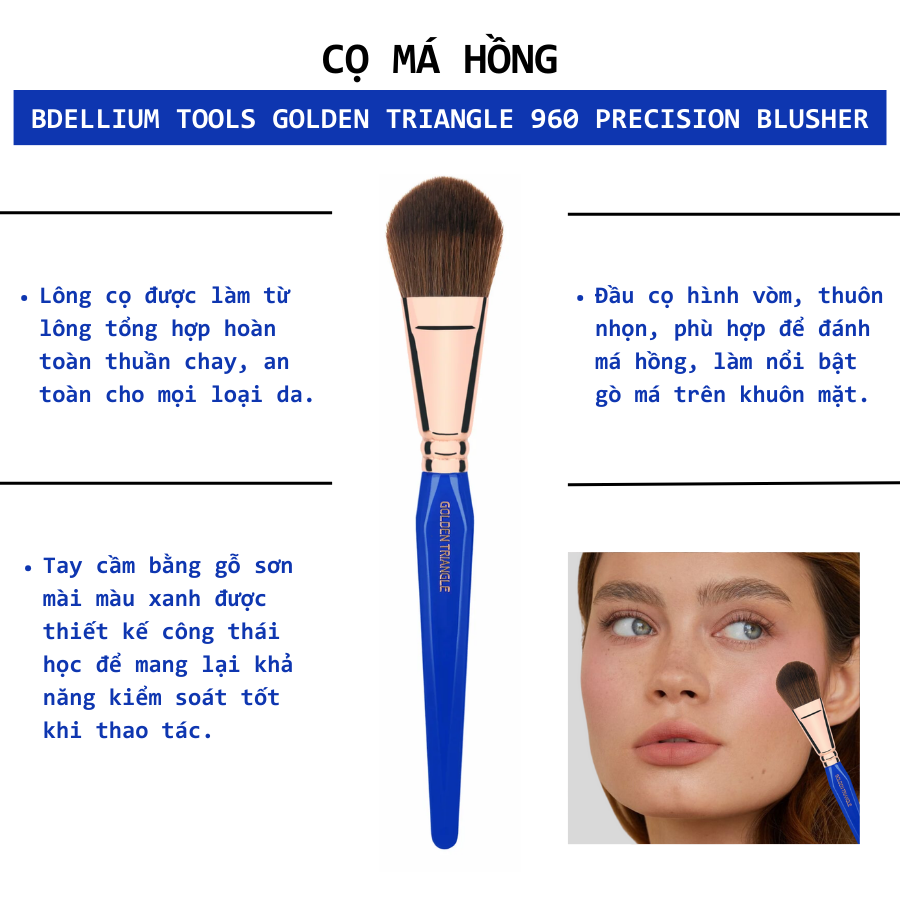 Cọ Trang Điểm Má Hồng Bdellium Tools Golden Triangle B960 Precision Blusher